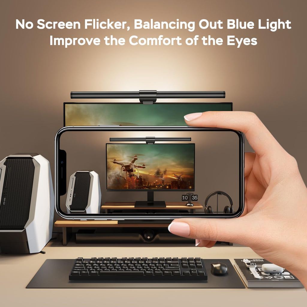 Monitor Light Bar with Remote, Ra95 Computer Monitor Lamp for Eye Caring, USB Reading Lamp Task Lamp, Dimmable Light