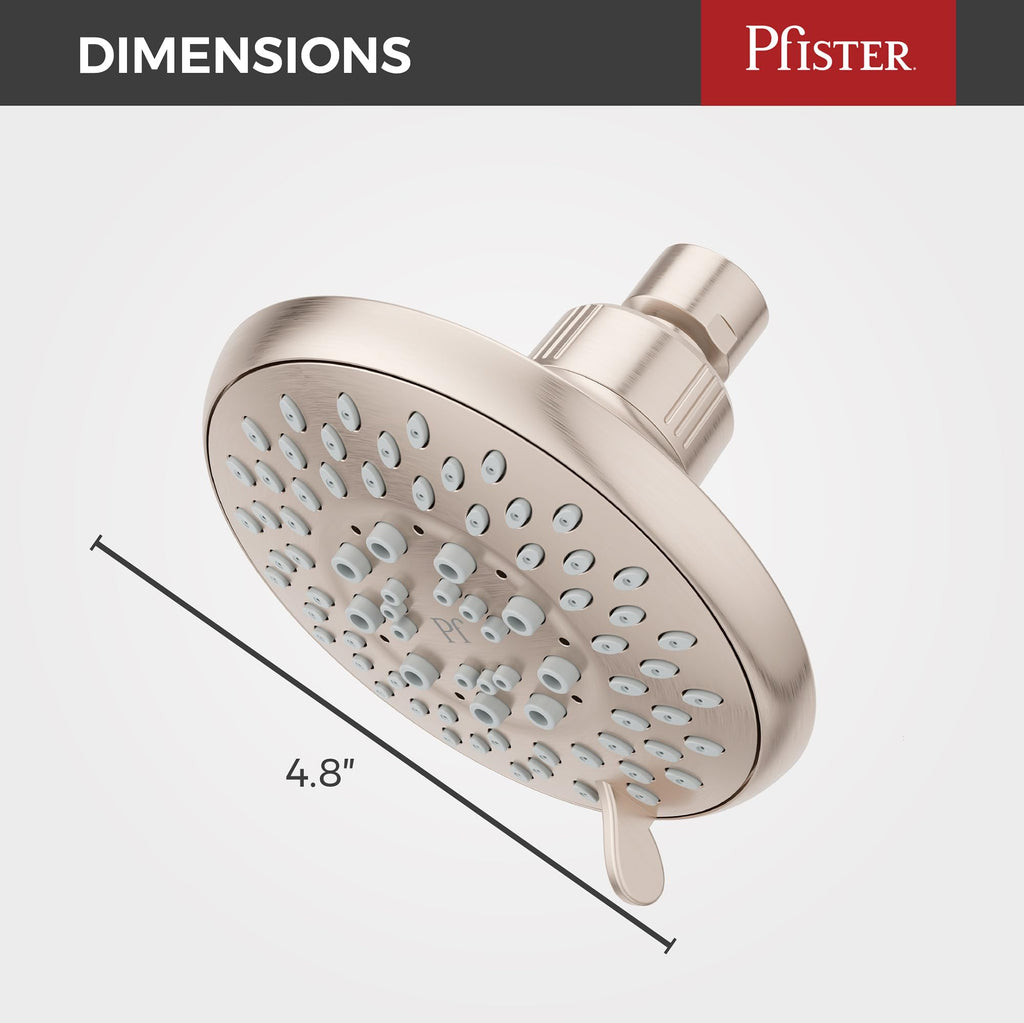 Universal Shower Head, Shower Arm Not Included, 5-Function, 1.75 GPM, Brushed Nickel Finish, 015WS2UT01K