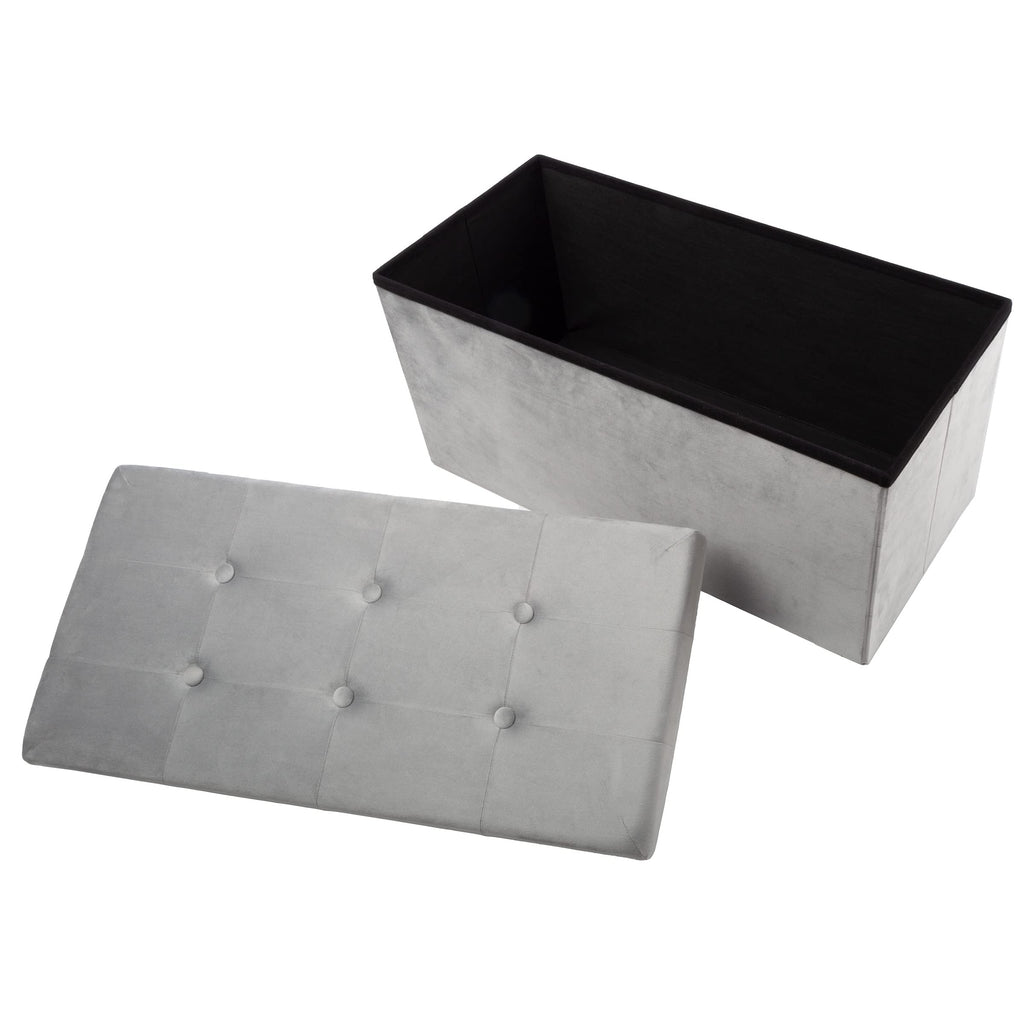 Storage Ottoman - Velvet Tufted Footrest, Linen Chest, or Bench Organizer with Removable Lid Room, or Entryway by