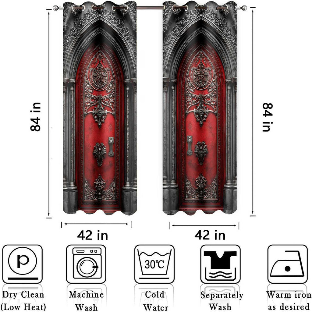Medieval Castle Archway Blackout Curtains 4284inch Nordic Royal Palace Curtain Ancient Architectural Door Print