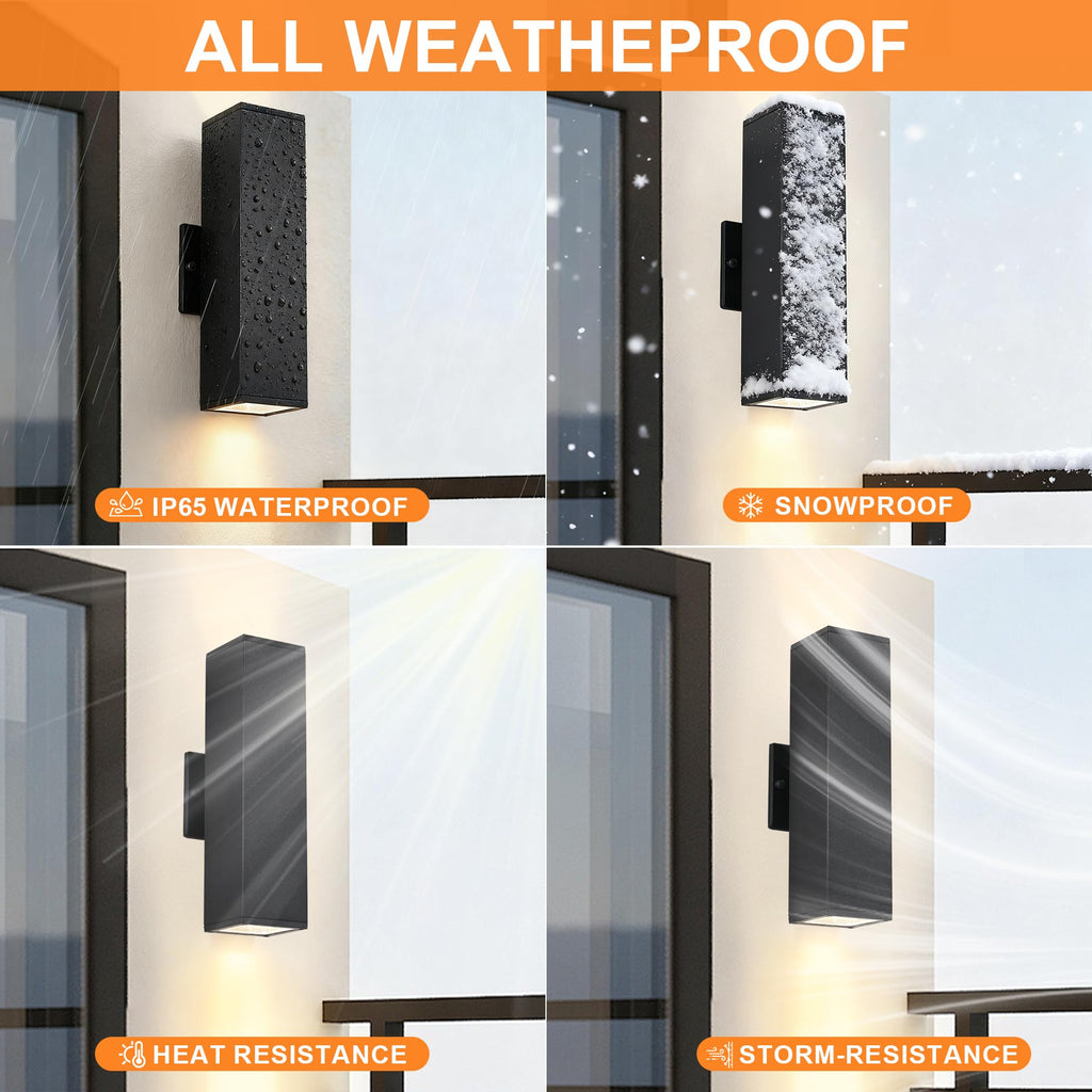 Outdoor Porch Lights, Aluminum Outdoor Wall Sconce 14 in, 4 Packs