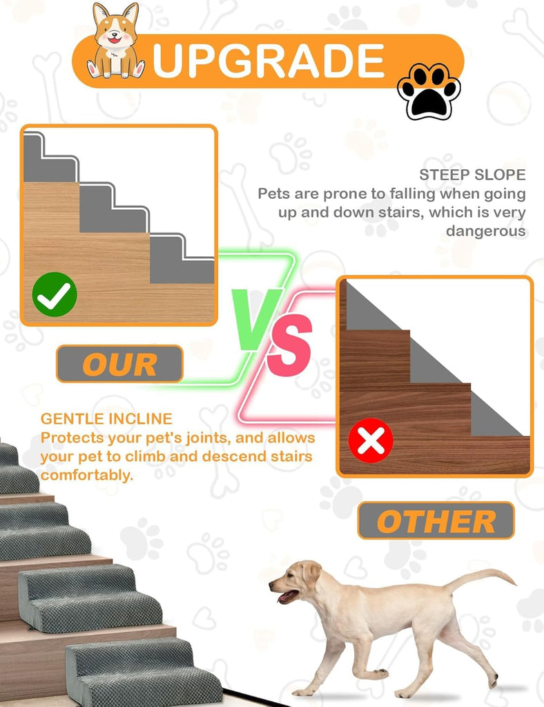 Dog Ramp for Stair, High Density Foam Dog Ramp for Stair