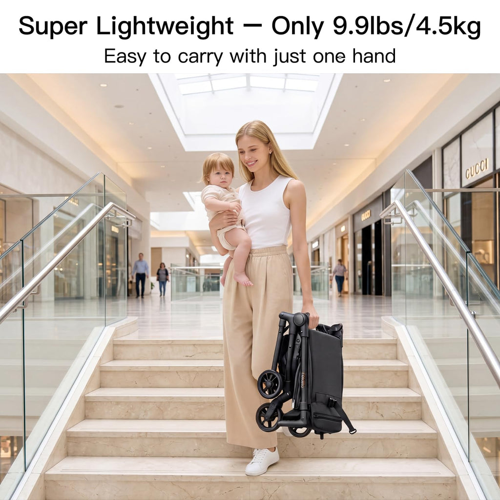 Travel Stroller for Airplane, Ultra Compact & Lightweight - Only 9.9 lbs, Portable Infant Toddler Baby Stroller
