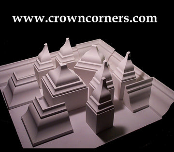 Molding Corner Deco Low Profile Endcap (Right) Fits 3 - 3 5/8 Inch Crown Molding
