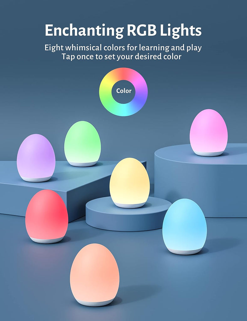 Night Light for Kids, Baby Night Light with 7 Colors Changing Mode & Stepless Dimming, Nursery Night Light BPA