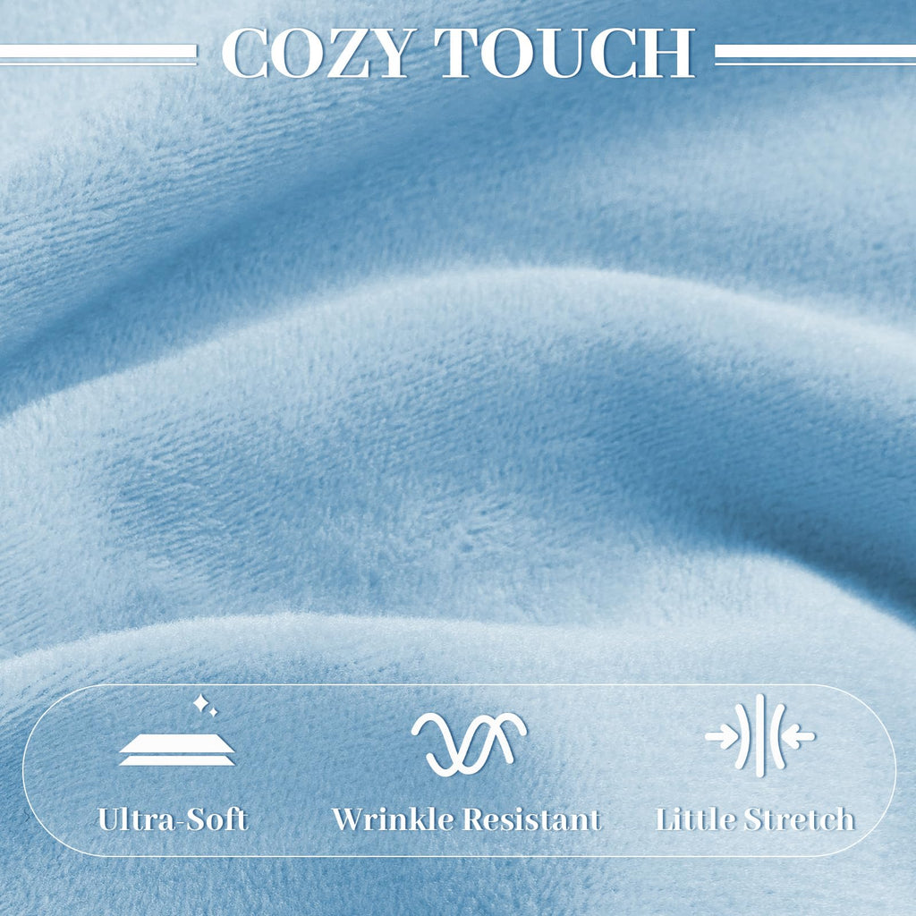 Minky Fabric by The Yard, 1.0mm Soft Fleece Fabric 60x36 Inch Sky Blue