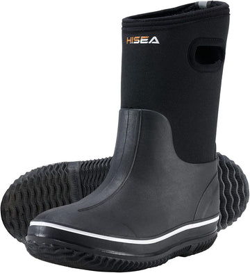 Kids Rain Boots for Boys Girls Rubber Mud Boots with Easy-On Handles