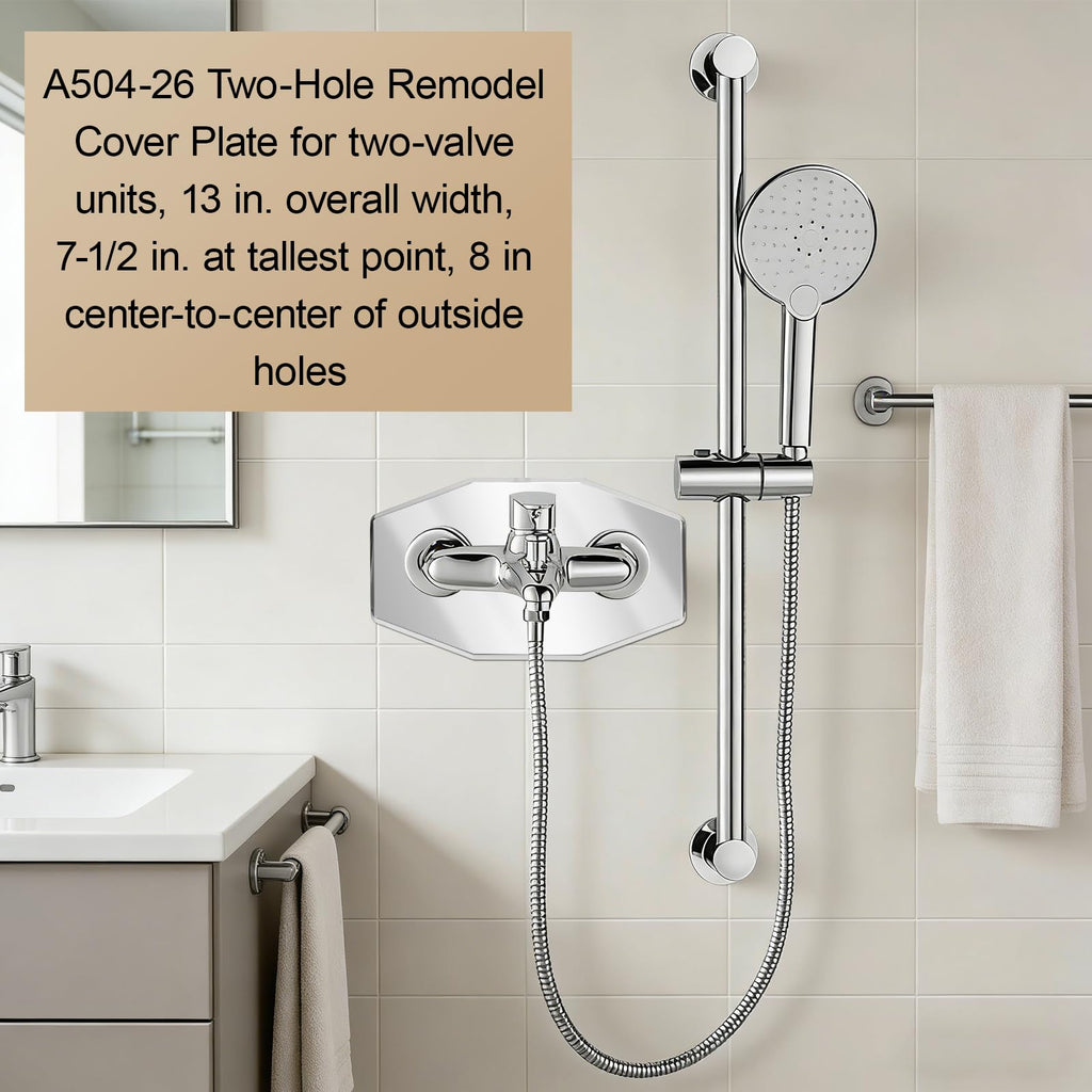 Two-Hole shower valve cover for Bathtub and Shower Valves