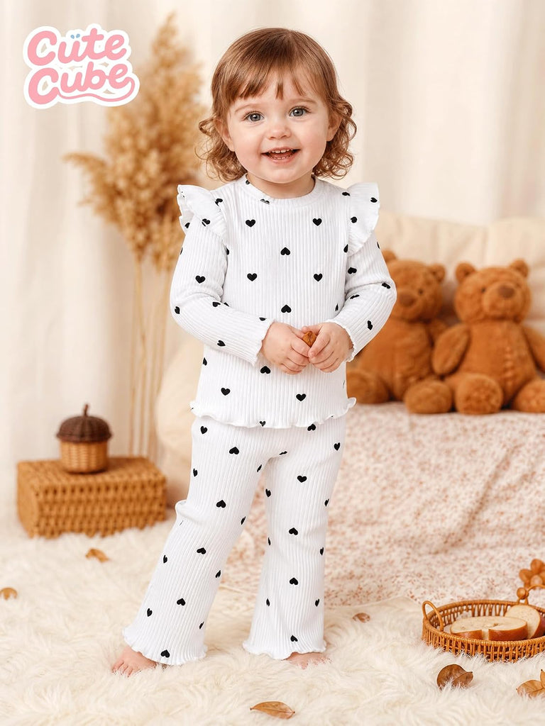 Baby Girls Clothes Toddler Girl Outfits Fall Infant Ribbed Pants Set