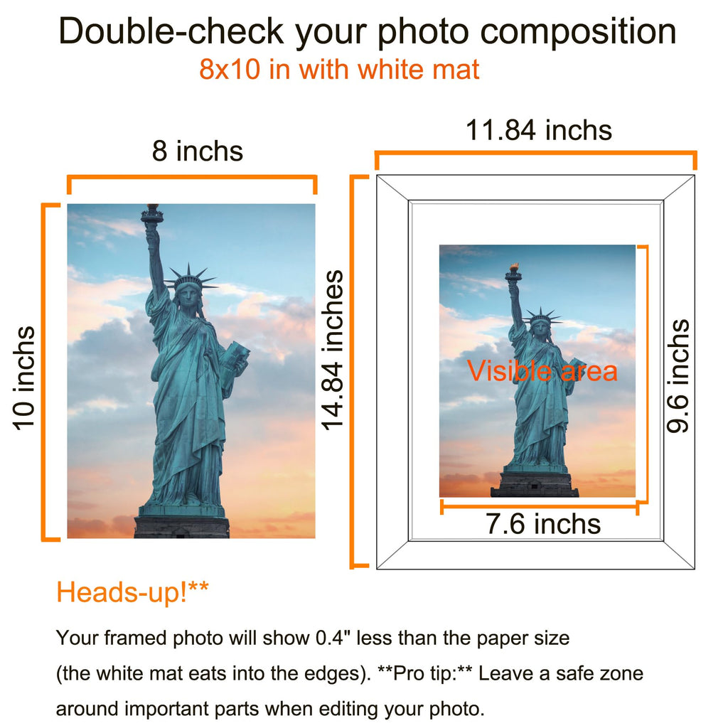 11x14 Frames, Display Pictures 8x10 With mat or 11x14 Prints Without Mat, Wall Mounting, Brown, 6PCS