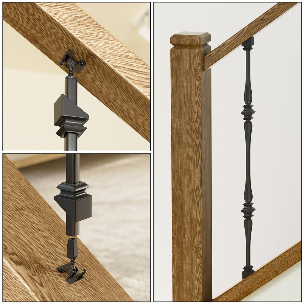 20P Adjustable Height and Angle Stainless Steel Connectors with Angled Shoes for Easy Installation of 1/2" Deck Stair