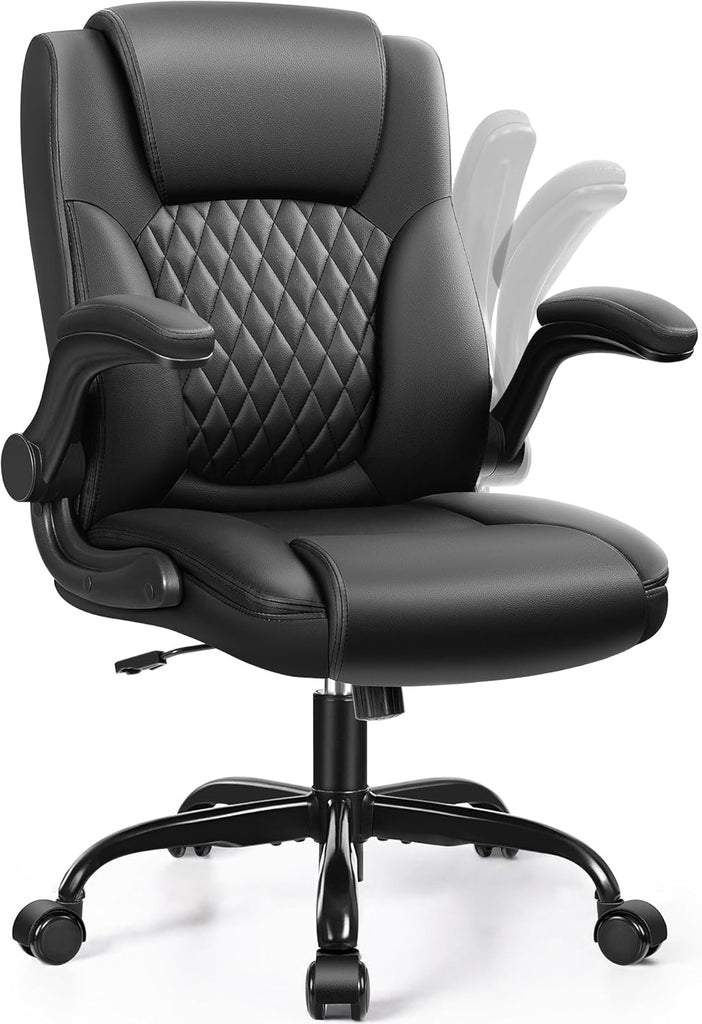 Leather, PU Home Computer Desk Chairs with Ergonomic Back Support, 360°Swivel Free，Small Gmaing Chair with Wheels and