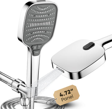High Pressure Shower Head with Handheld,8 Modes,Heat-Resistant Premium ABS Material,Anti-clog Nozzles,Built-in Power