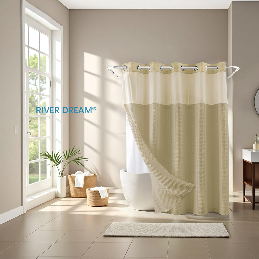Linen Cotton Blend Fabric Set with Liner, 71x74