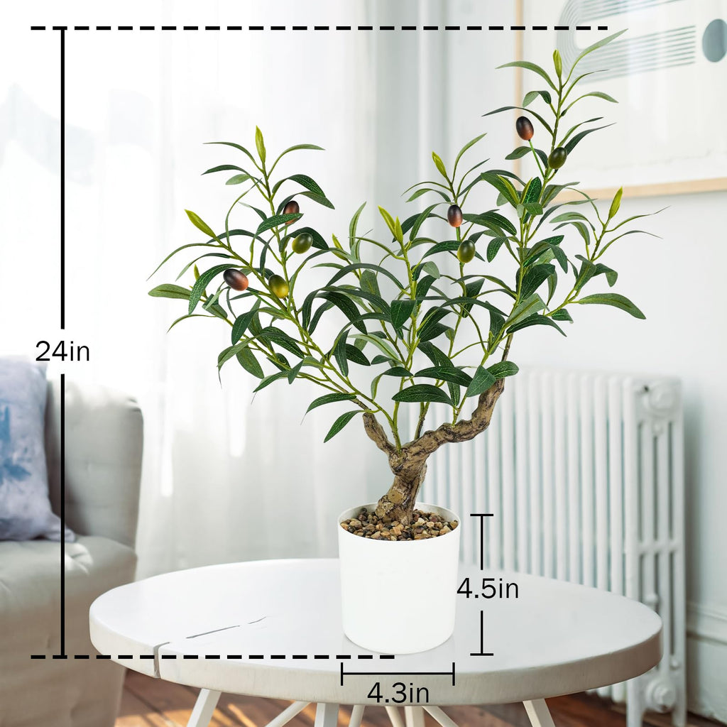 Artificial Olive Tree 2FT, Faux Potted Tree Indoor