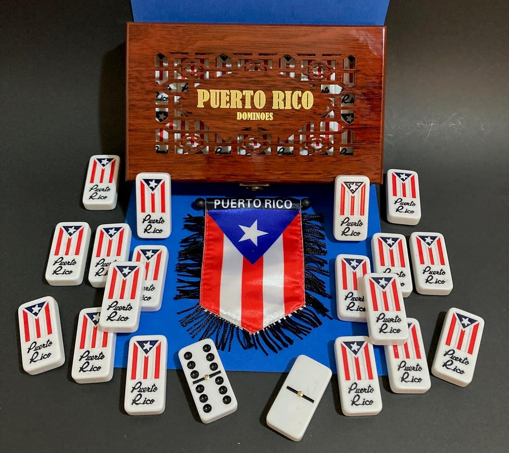 Puerto Rico Classic Double Six Dominoes Set - Premium Quality with Wooden Storage Case
