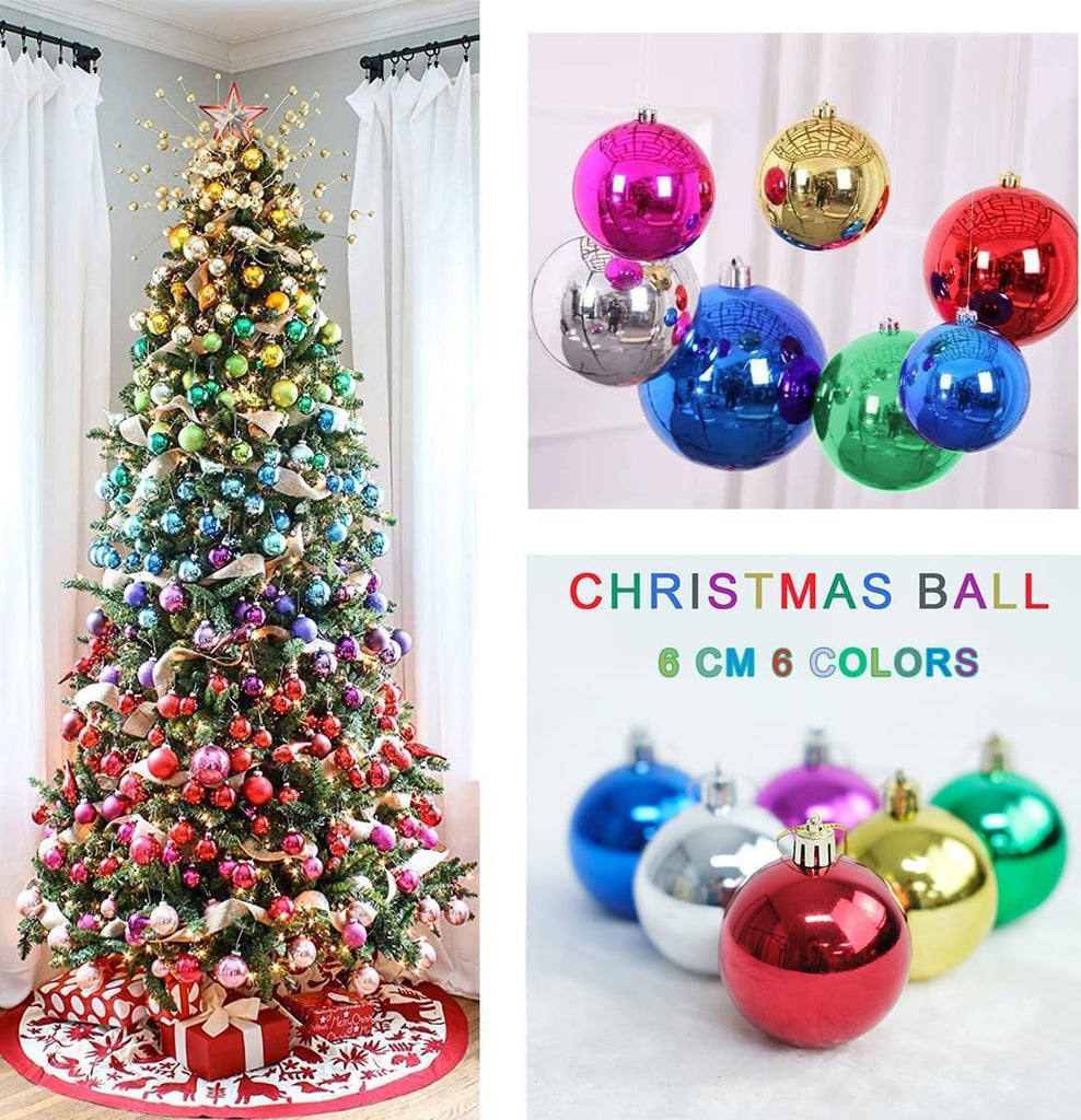 2.36' Shatterproof Christmas Ball Ornaments - Assorted Theme Decorations - Set of 24