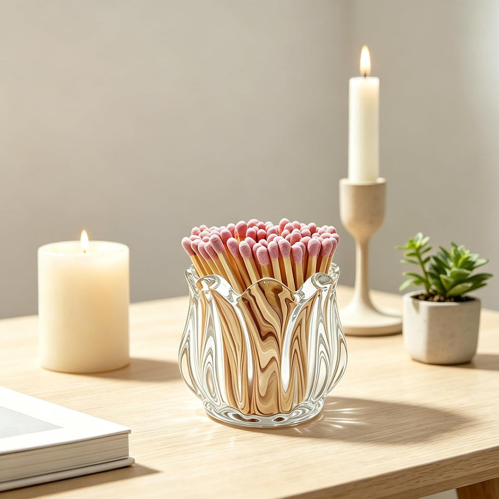 Match Holder with Striker x 4 Match Box Match Jar for Candles