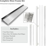 Fiberglass Entry Door 36x80'', French Exterior Door Right Hand Inswing Black Finished Frosted Glass Knock-Down Door