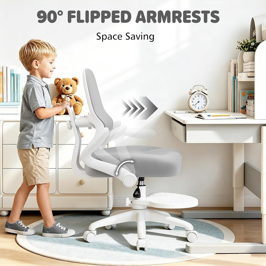 Kids Desk Chair Ergonomic Study Chair wtih Adjustable Backrest-Grey