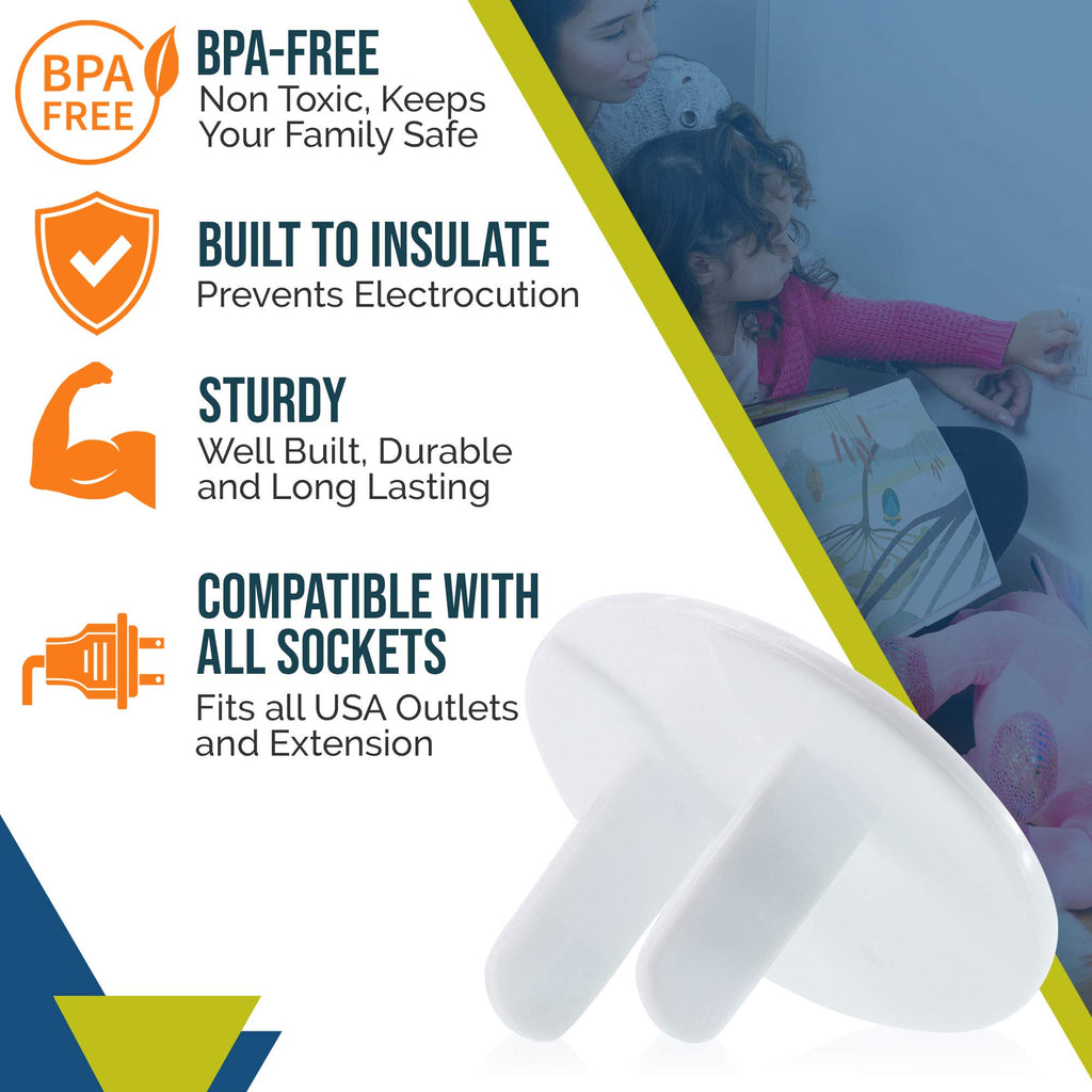 Outlet Covers Baby Proofing (50 Pack) Safe & Secure Electric Plug Protectors | Sturdy Childproof Socket Covers | Easy