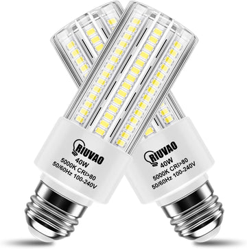 2 Pack 300W Equivalent LED Corn Light Bulb, 5000 Lumen 5000K Cool White Daylight 40W LED Corn Light,E26/E27 Medium