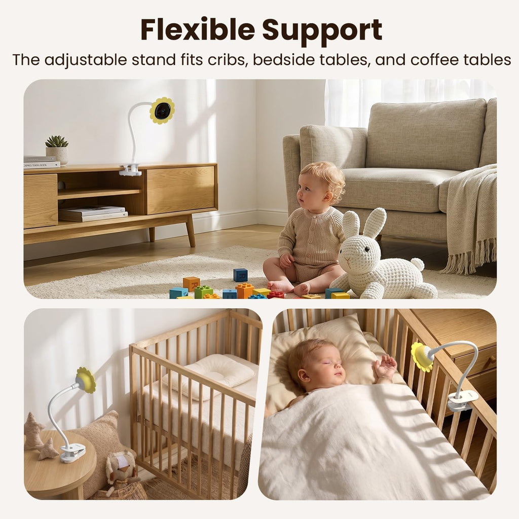 Baby Monitor with Camera and Audio,No WiFi 5"Screen&2.4G WiFi App