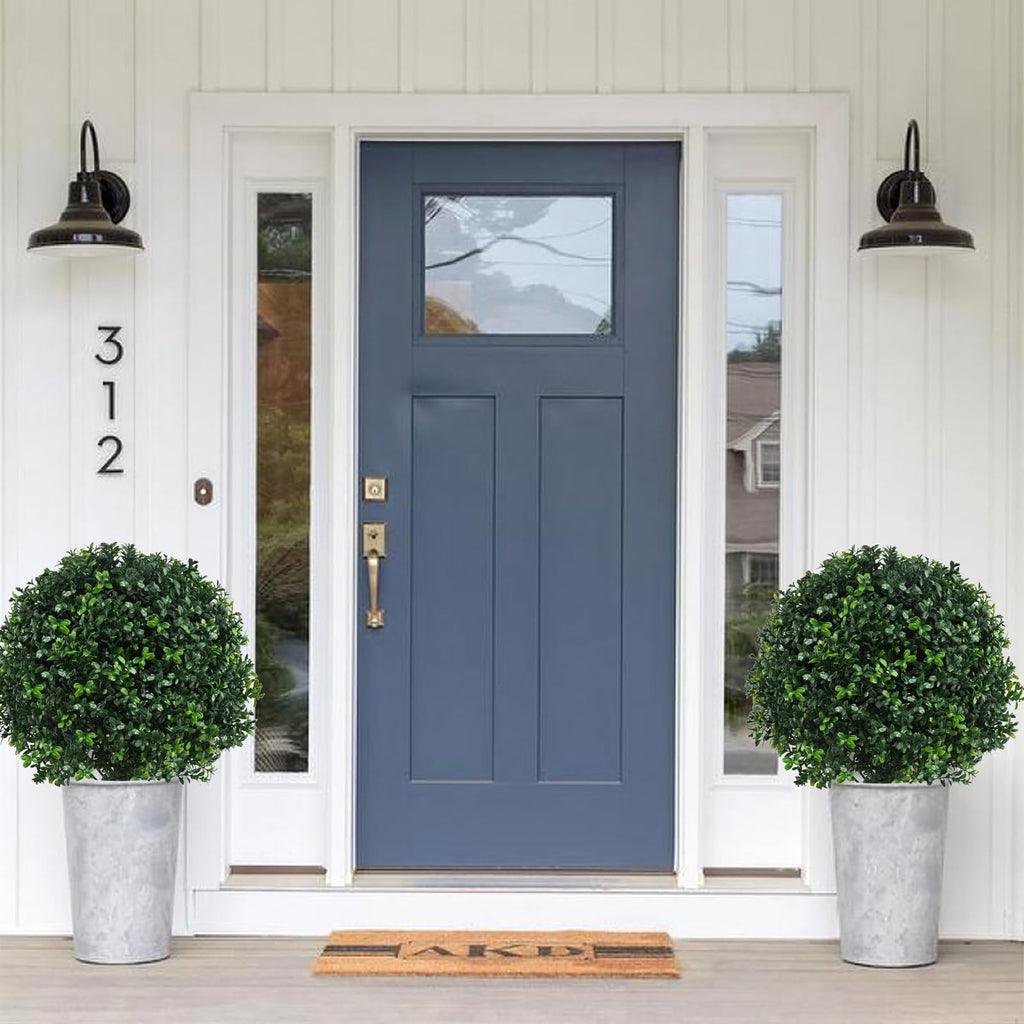 2 Pack UV Resistant Artificial Boxwood Plants Outdoor Topiary