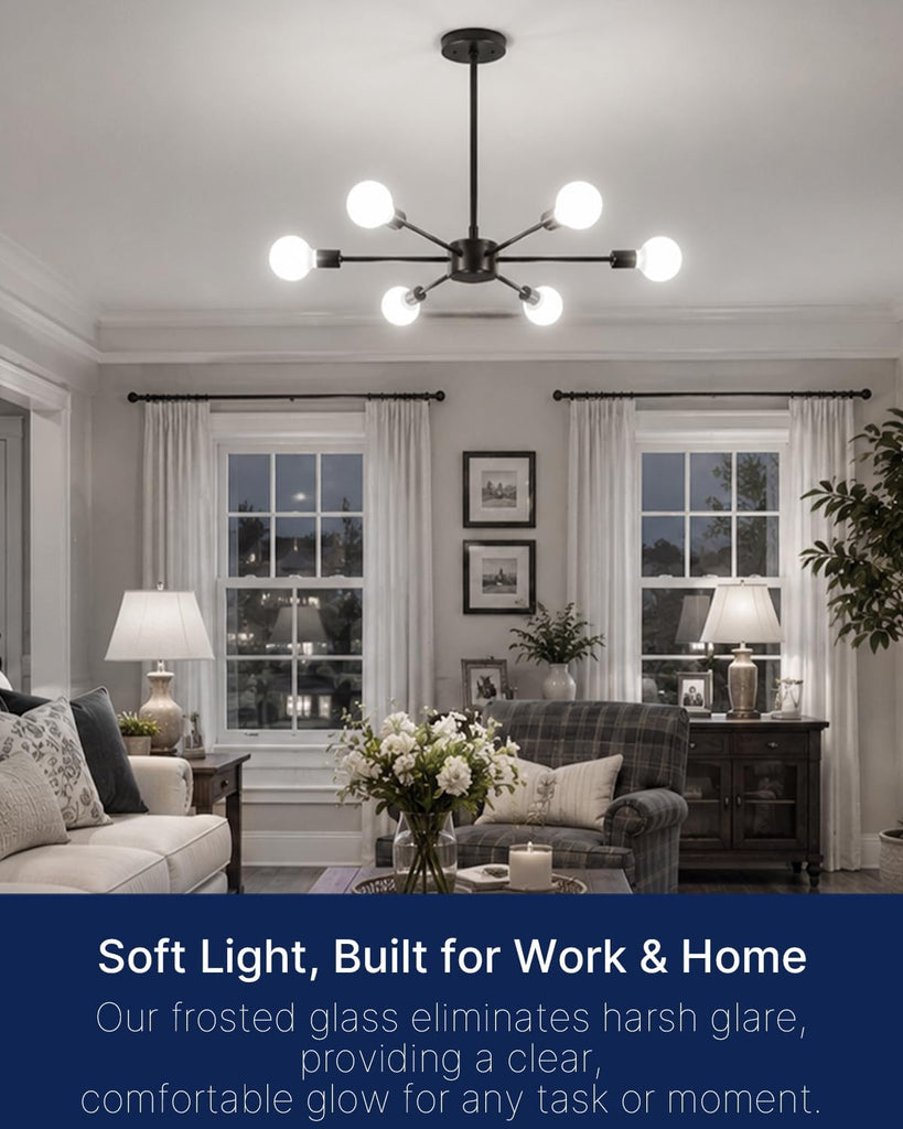 G25 LED Globe Bulb, 100W Equivalent 11W 1100 Lumen, 5000K Daylight, White Coated Glass for Soft Even Light, Dimmable