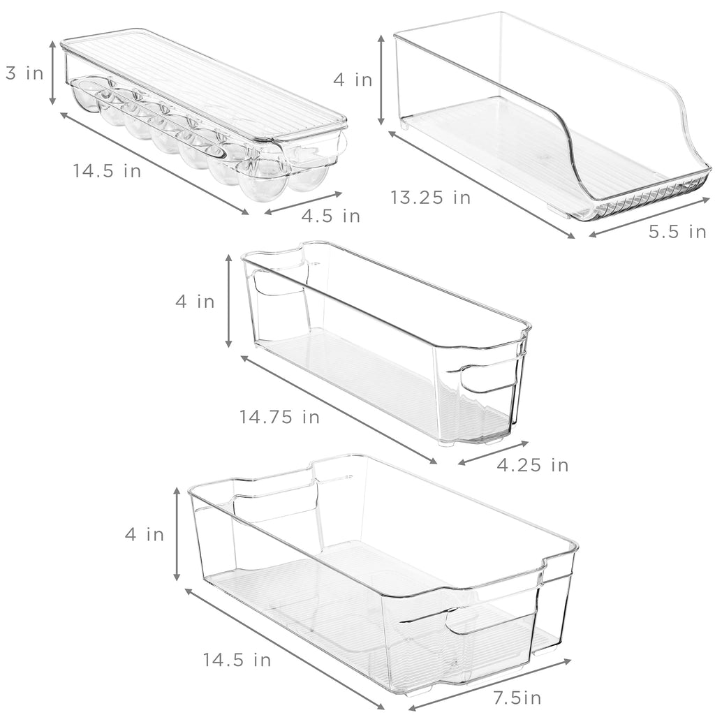 Fridge Organizers and Storage Bins for Pantry & Fridge (6 Piece Set)