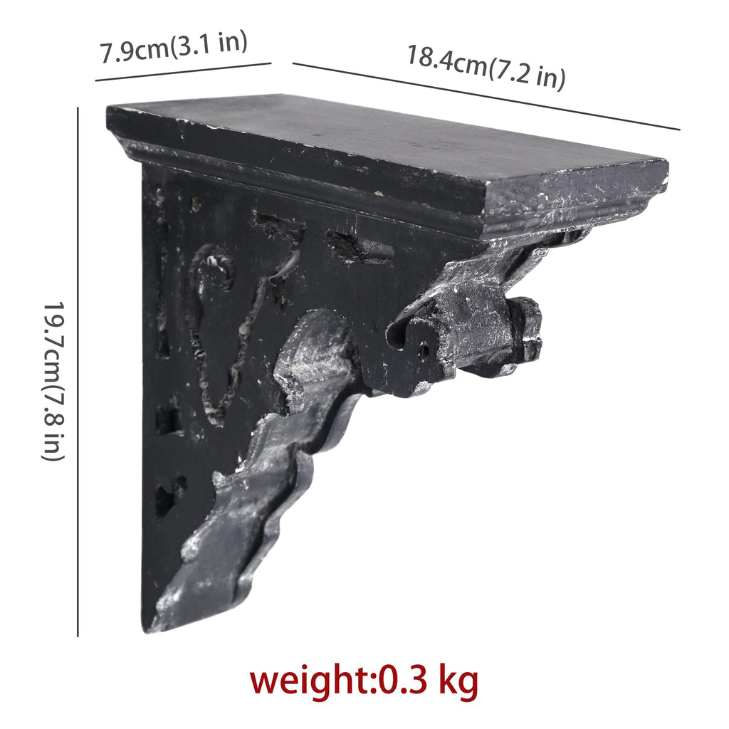 Corbels for Shelves Wood Corbels Decorative Set of 2,L7.2 x W3.1 x H7.8 Inch, Shelf Brackets Wooden Vintage Shelf