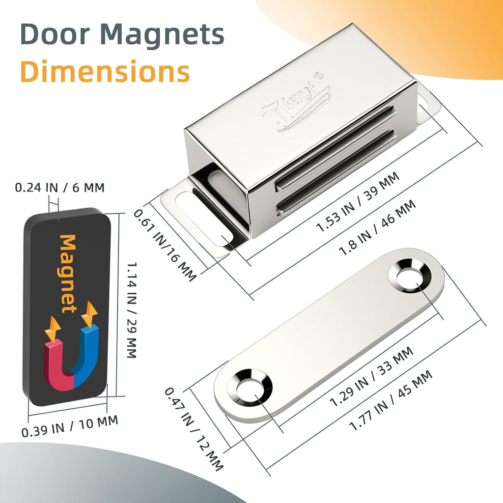 Cabinet Magnets 12 Pack Magnetic Door Catch Stainless Steel Kitchen Cabinet Magnetic Catch Drawer Magnet Door Cupboard
