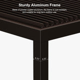 Outdoor 12' × 20' Louvered Pergola with Screens and Patio Adjustable Aluminum Canopy Retractable Metal Roof for Deck