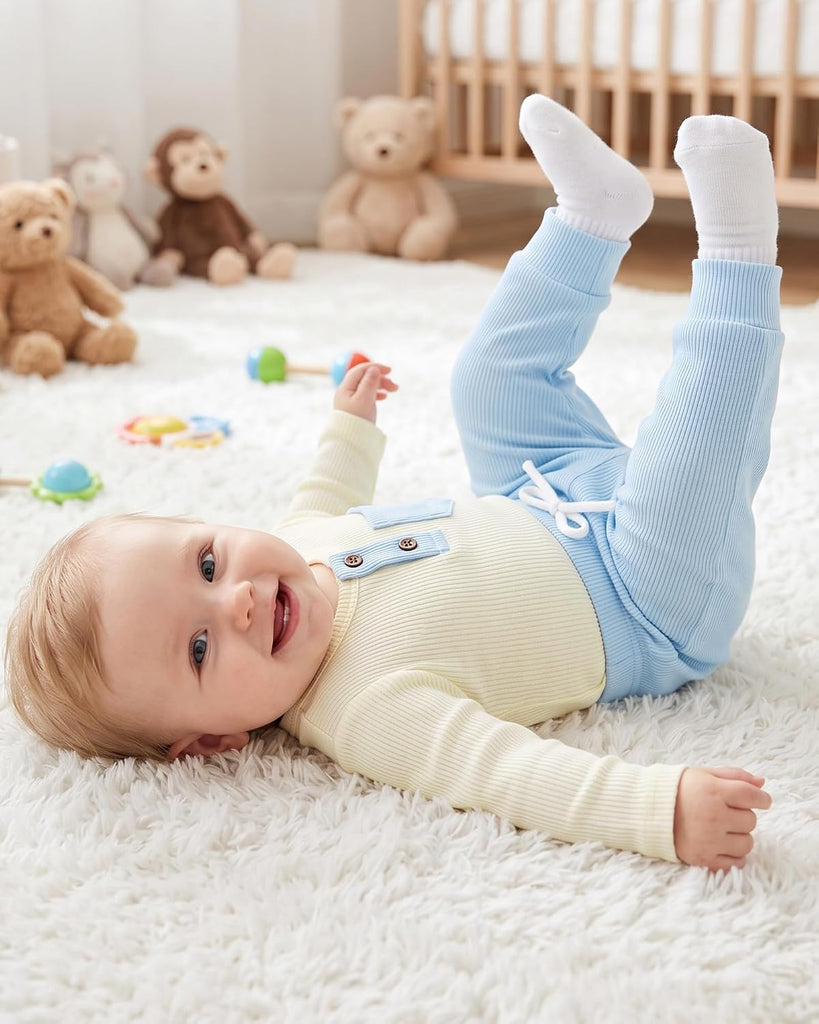 Baby Boy Clothes Two Piece Long Sleeve Top and Pants Fall Outfit Set