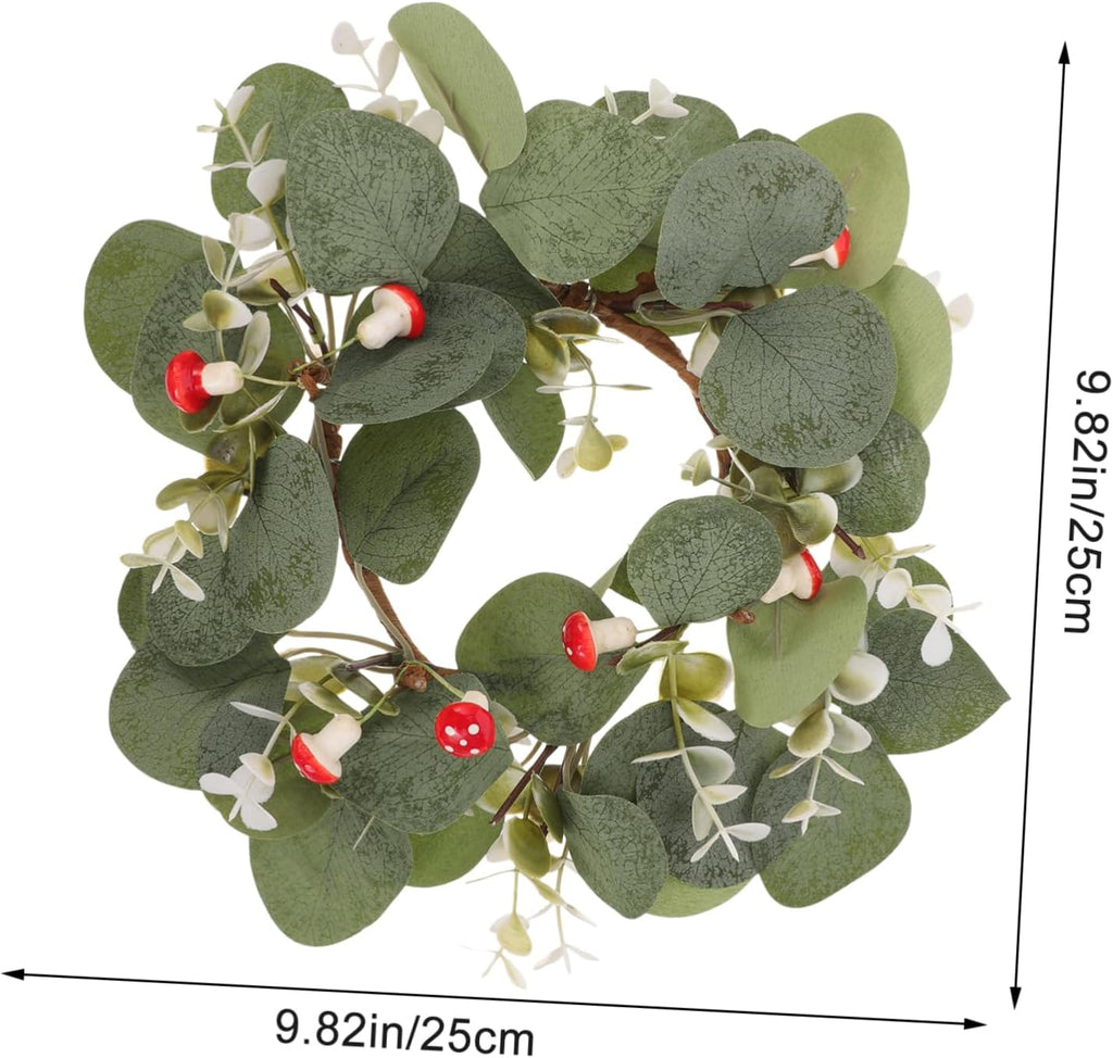 Faux Boxwood Wreath Candle Ring Decor Artificial Plant Wreath Christmas Decor