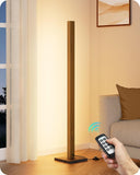 Mid Century Modern Floor Lamp with Remote, Dimmable Wood LED Corner Lamp, Minimalist Standing Mood L