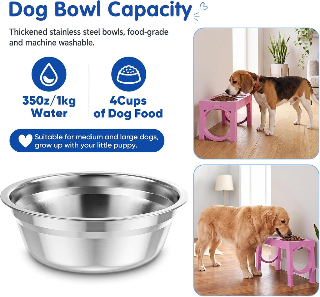 Elevated Dog Bowls Large Breed Raised Dogs Bowl Stand Large/Medium Sized Dog Stainless Steel Food Water Bowl Stands 5