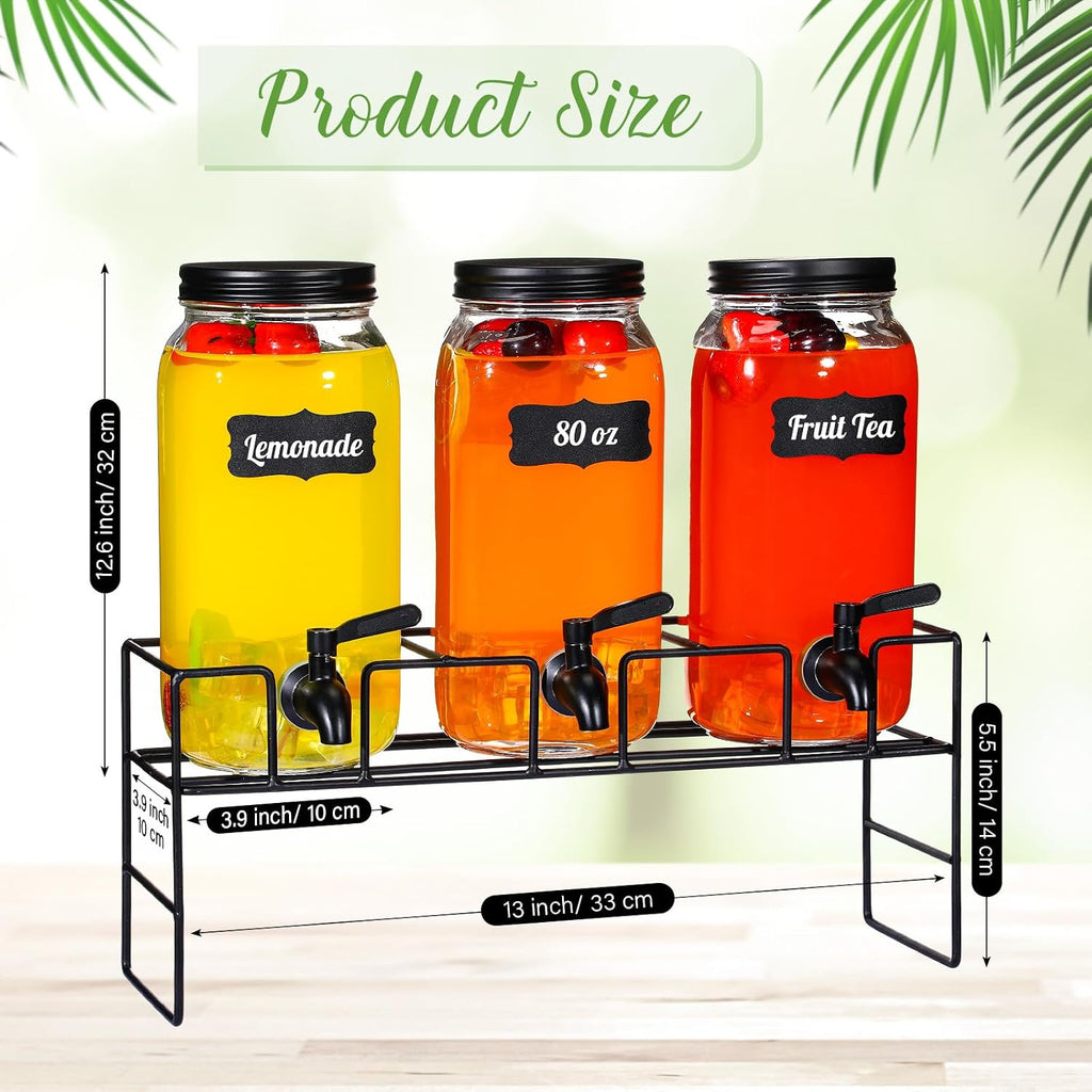 80 oz with Stand, Black - Set of 3