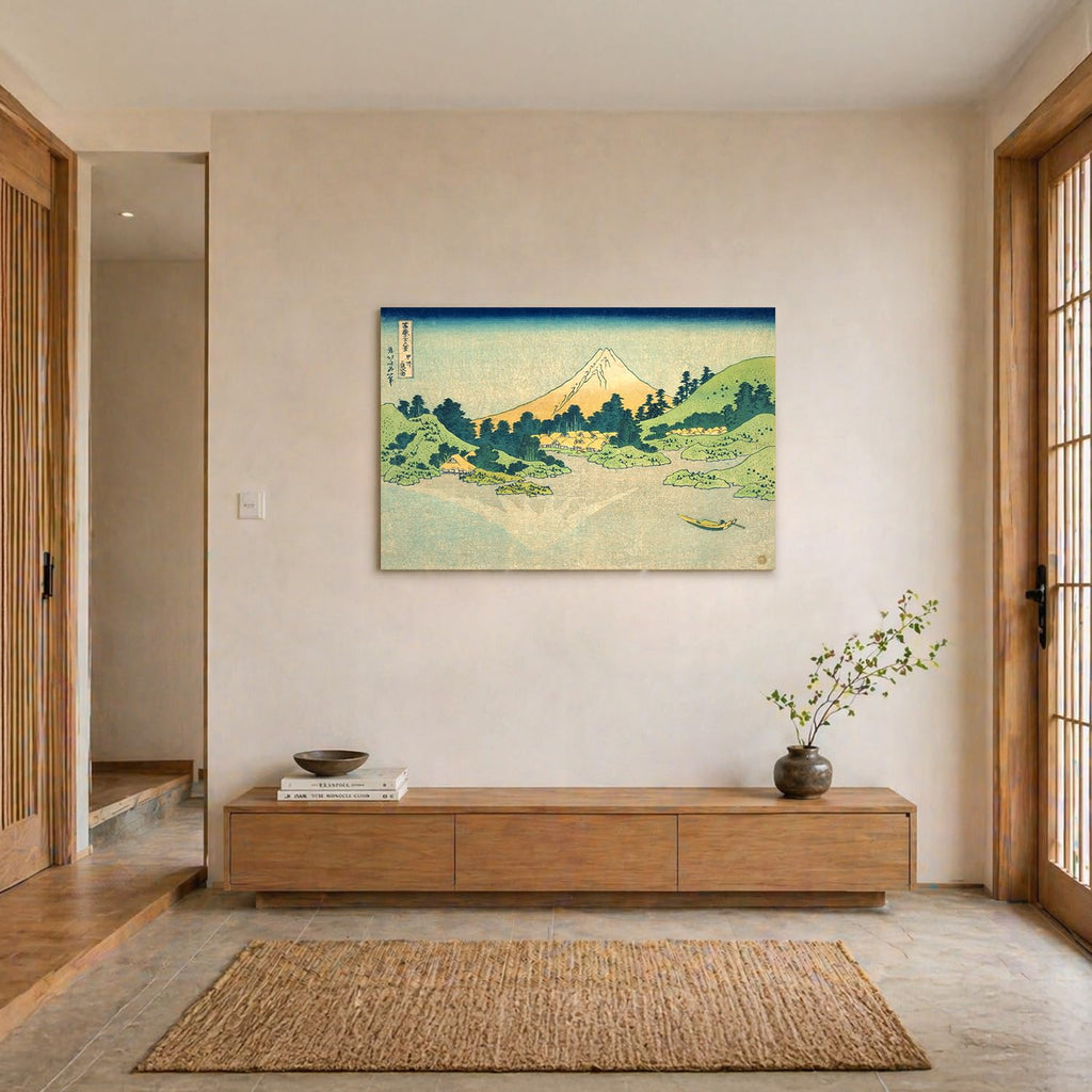 Japanese Wall Art, Mount Fuji Hokusai Zen Canvas, 36x24''