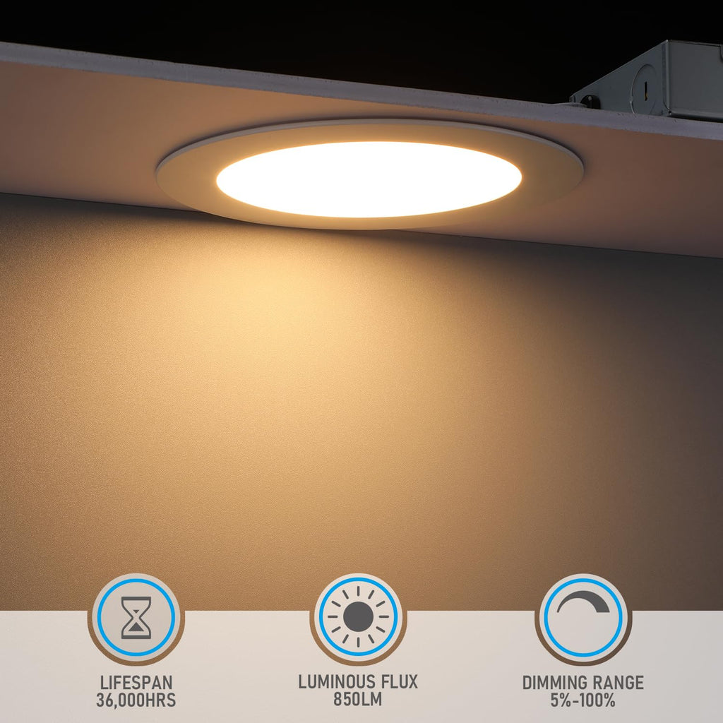 6 Inch Ultra-Thin LED Recessed Light, 12W