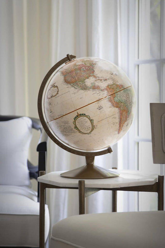 Franklin World Globe, Antique Ocean, 12-Inch Diameter,Over 4,000 Place Names