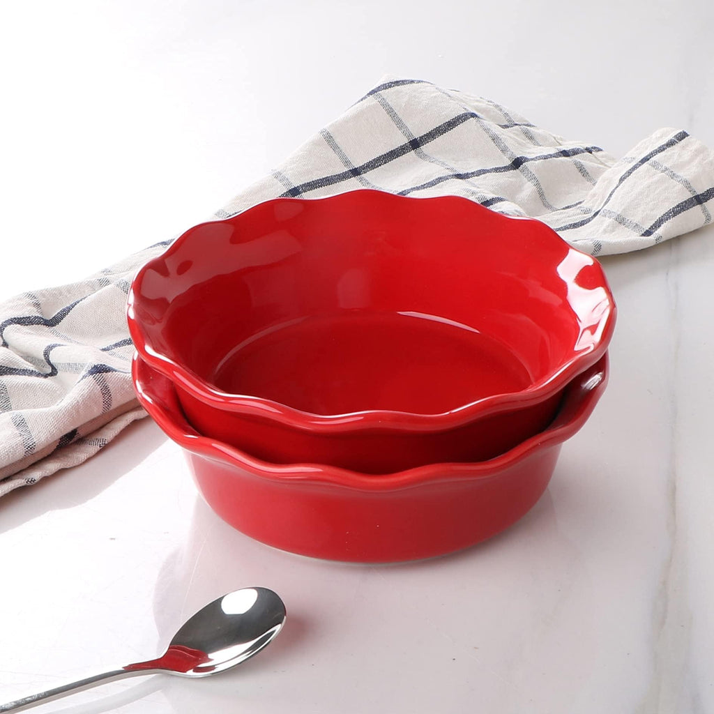 6.8 Inch Ceramic Pie Pans, 16 oz Deep Dish Pie Pan Set of 4