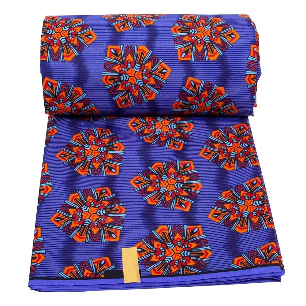 African Fabric 6 Yards 100% Polyester Ankara Fabric for Party Dress 6443