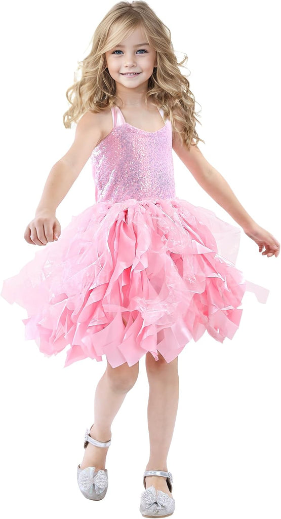 Christmas Tutu Dress for Girls Sequin Tulle Fairy Ball Dresses for Toddler Kid Little Girl Fancy Sparkly Birthday