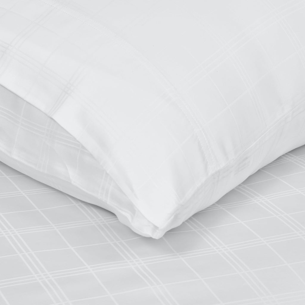 Short Queen Sheet Set, RV Camper Bedding - 4 Piece 100% Rayon Derived from Bamboo Silk Bed Sheets, Checks Design
