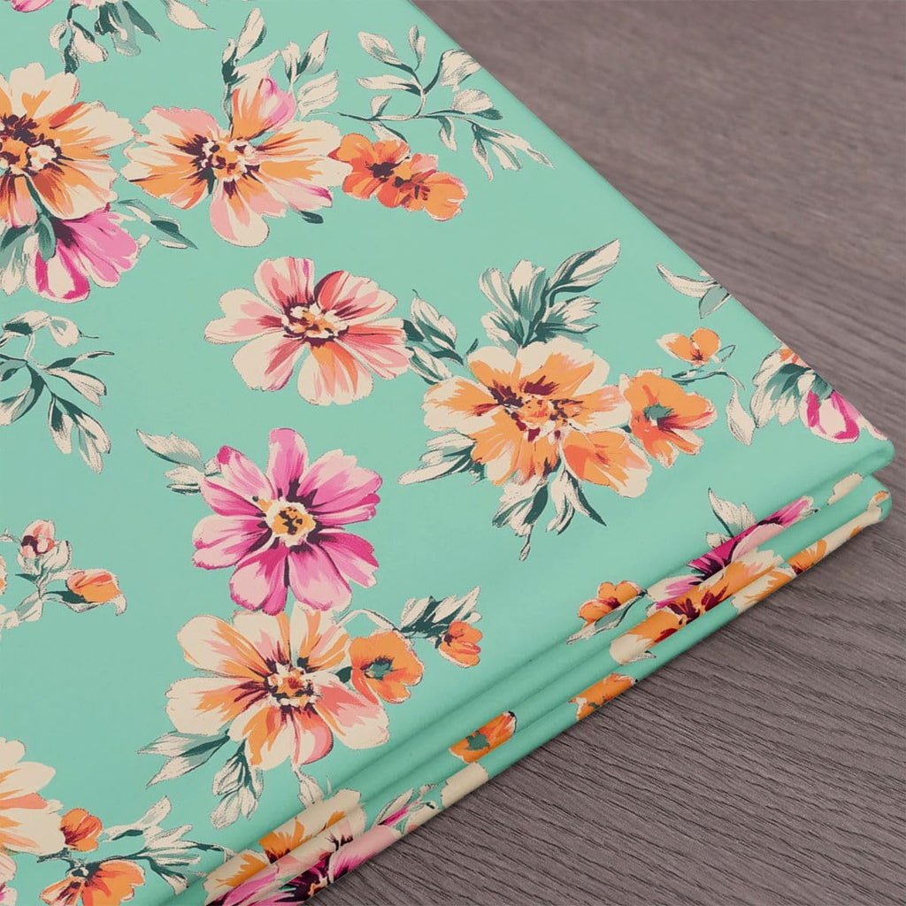 Flower Upholstery Fabric By The Yard, Vibrant Floral Pattern Indoor
