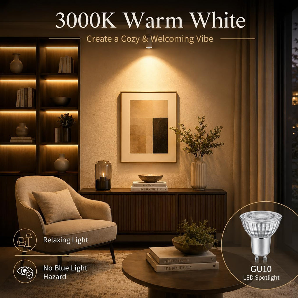 GU10 LED Bulbs 2-Pack, 5W (50W Equiv), 3000K Warm White, Non-Dimmable