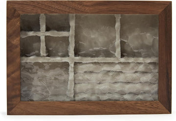 Wooden Jewelry Box with Glass Lid, Multi-Compartment Storage Display Case, Walnut Brown (Silver Walnut)