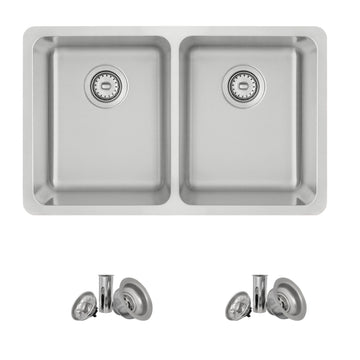 29 x 18 Inch Drop in or Undermount Kitchen Sink 8 Inches Deep and 30mm Radius Corners 18G Stainless Steel Double Bowl