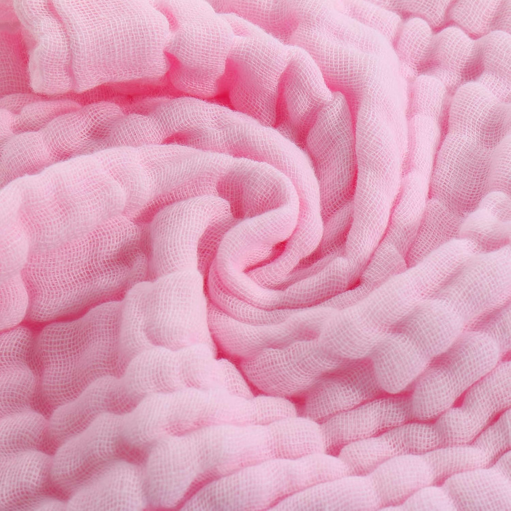 Muslin Baby Blanket Layer 43"x43", Pack(White & Pink)